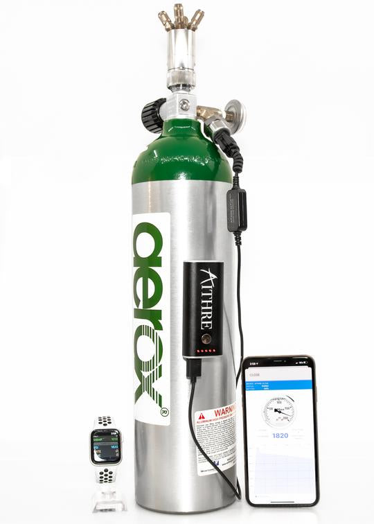 Aithre Altus Meso Portable Oxygen Tank Pressure Monitor - With iOS App - including fat tank adaptor